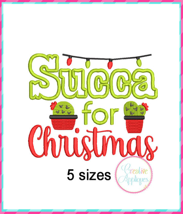 STORE PURCHASE - Cactus Christmas Applique Design Set - Image 4