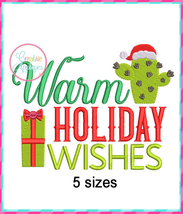 Cactus Christmas Embroidery Design Set - Image 2