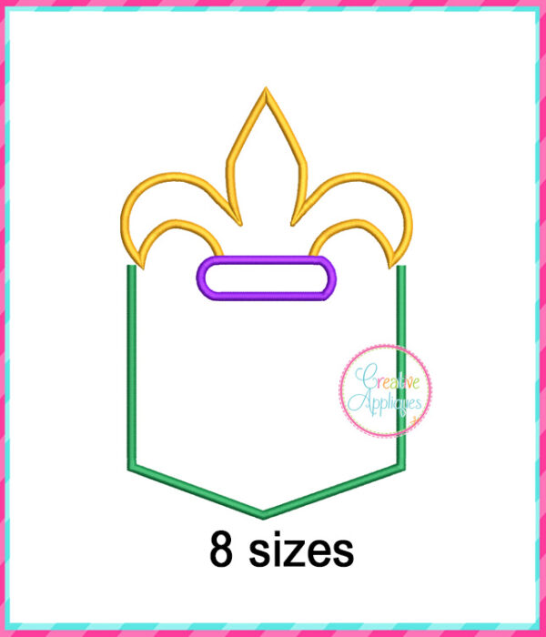 Fleur De Lis Pocket Applique Design Point