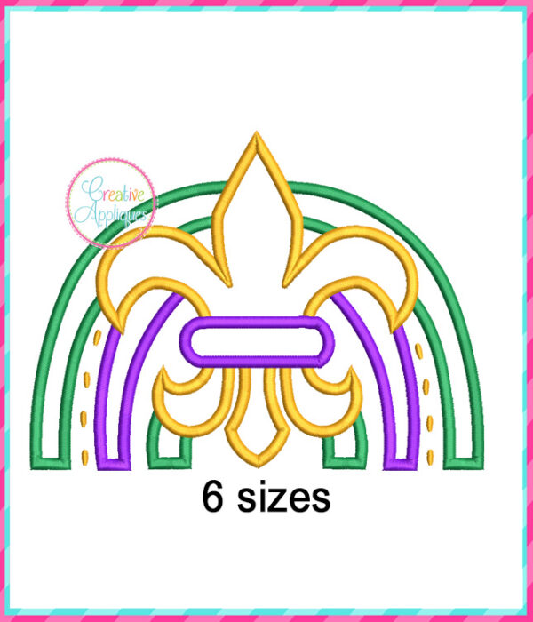 Fleur De Lis Rainbow Applique Design