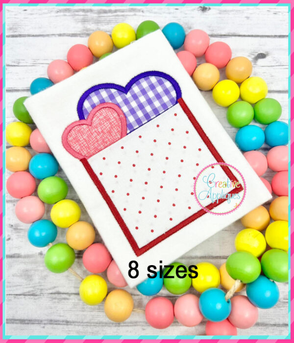 Heart Pocket Applique Design Flat