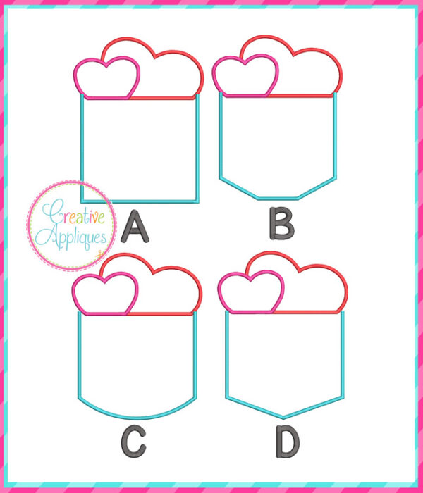 Heart Pocket Applique Design Set