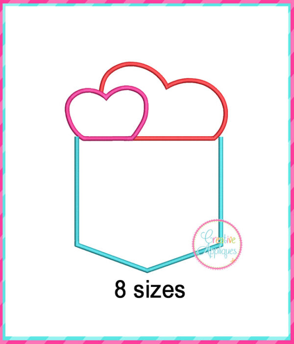 Heart Pocket Applique Design Set - Image 5