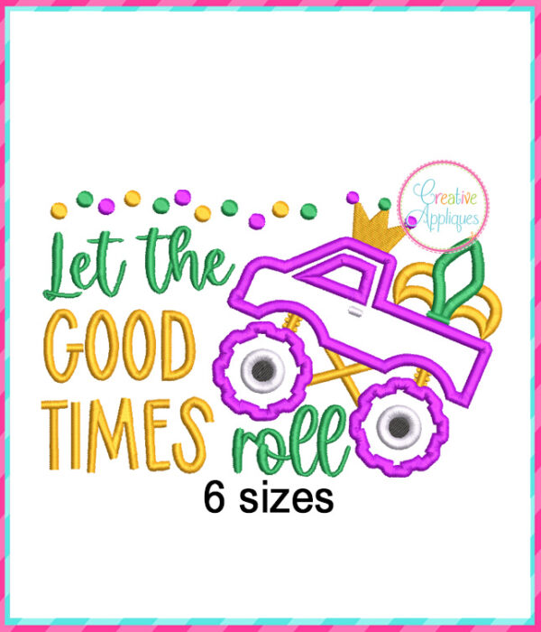 Let The Good Times Roll Applique Design - Image 2