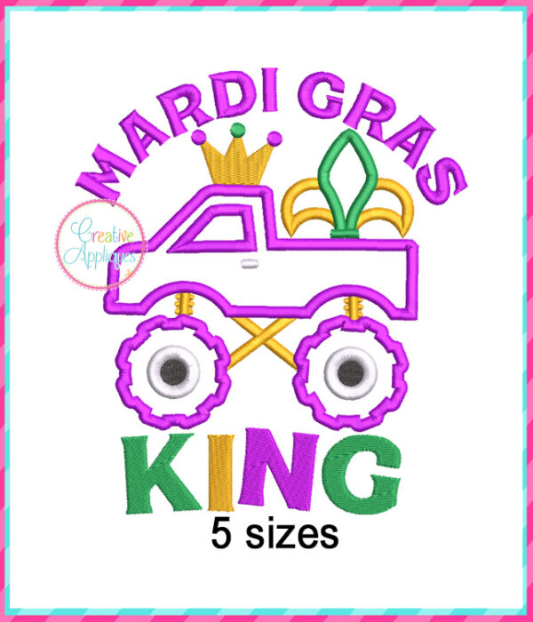 Mardi Gras King Applique Design