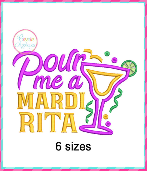 Pour Me a Mardi Rita Applique Design - Image 2