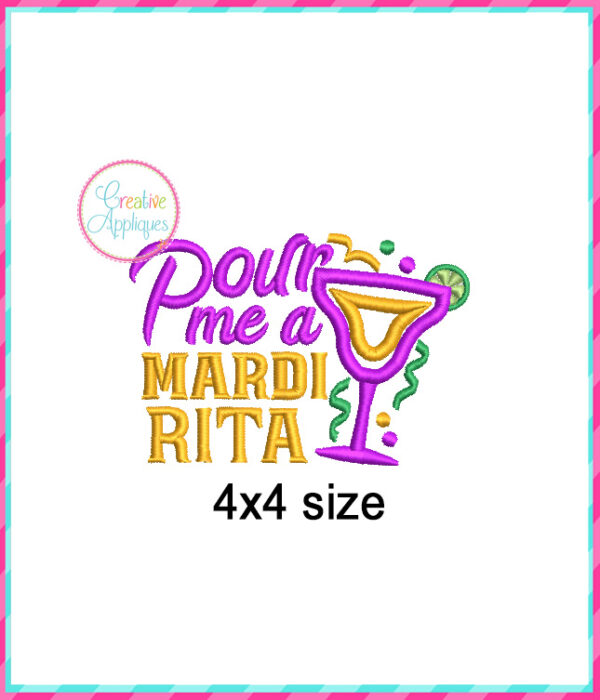 Pour Me a Mardi Rita Applique Design - Image 3