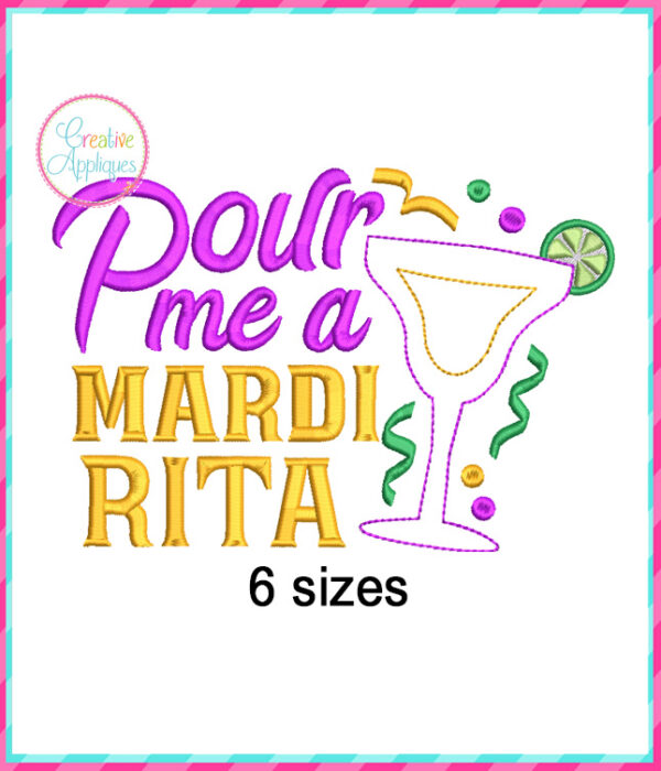 Pour Me a Mardi Rita Applique Design Bean Stitch