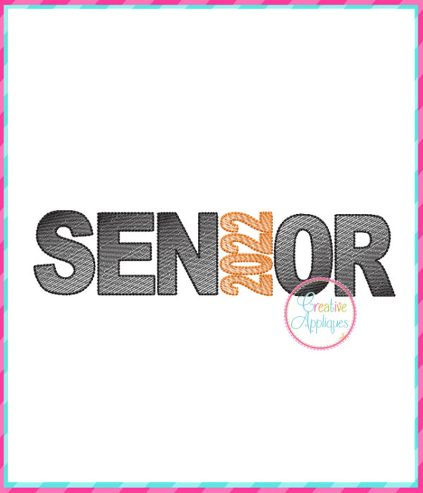 Senior 2022 Embroidery Design Sketch Stitch