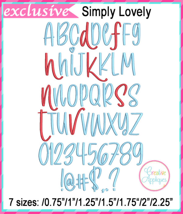 Simply Lovely Embroidery Font - Image 3