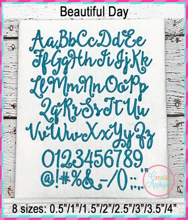 Beautiful Day Embroidery Font - Image 4