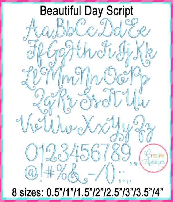 Beautiful Day Embroidery Font - Image 2