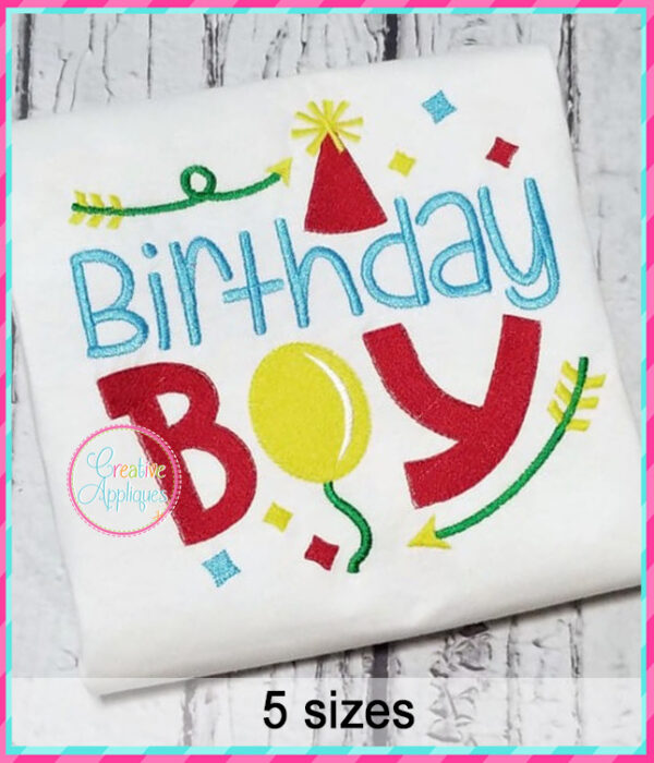 Birthday Boy Embroidery Design