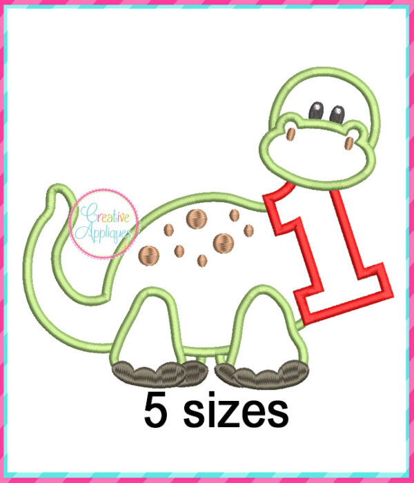 Dinosaur Number Applique Design Set - Image 2