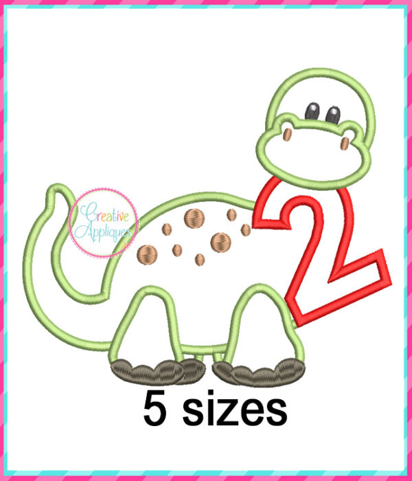 Dinosaur Number Applique Design Set - Image 3