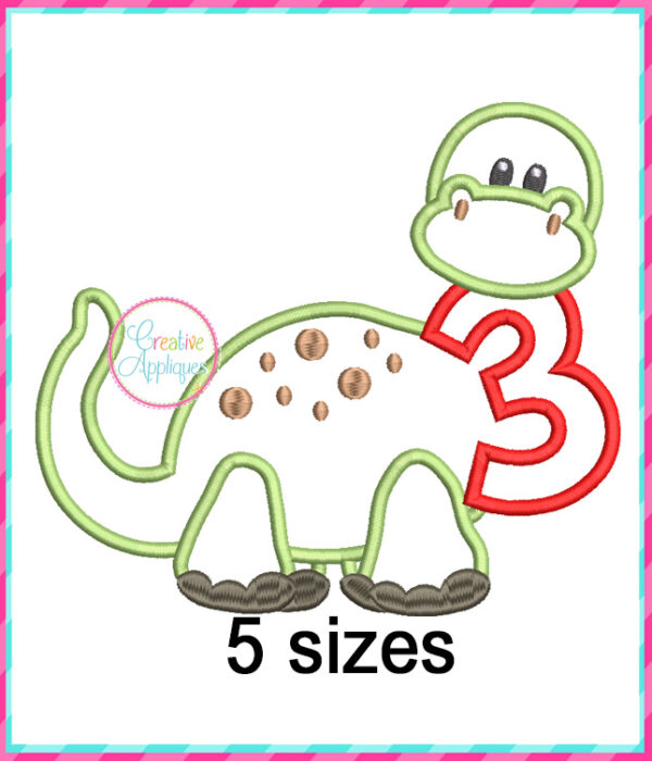 Dinosaur Number Applique Design Set - Image 4