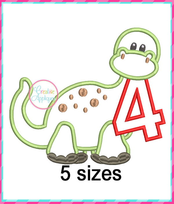 Dinosaur Number Applique Design Set - Image 5