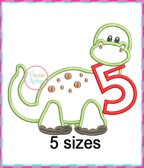 Dinosaur Number Applique Design Set - Image 6