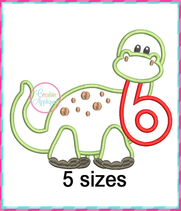 Dinosaur Number Applique Design Set - Image 7