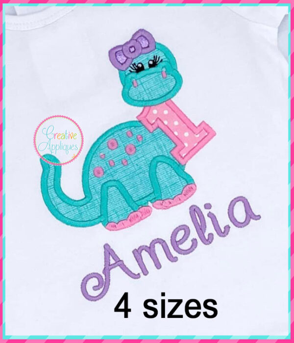 Dinosaur Girl 1 Applique Design