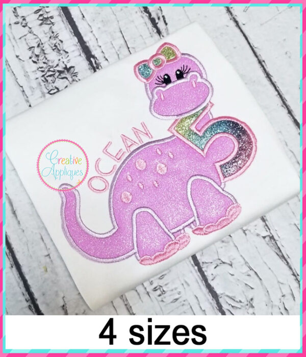 Dinosaur Girl 5 Applique Design