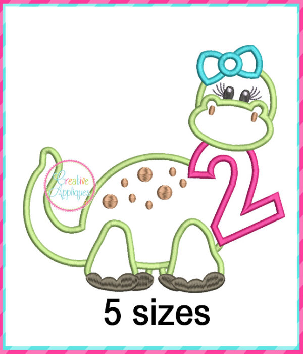 Dinosaur Girl 2 Applique Design