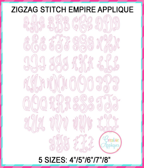 Empire Monogram Applique Design Zigzag Stitch - Image 4