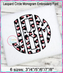 Leopard Circle Monogram Embroidery Design - Creative Appliques