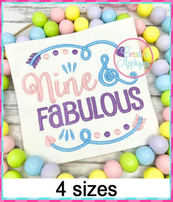 Nine and Fabulous Embroidery Design