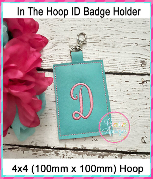 Script Alphabet ID Badge Holder In The Hoop Design