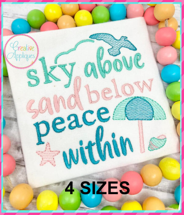 Sky above, sand below, peace within Embroidery Design - Image 2