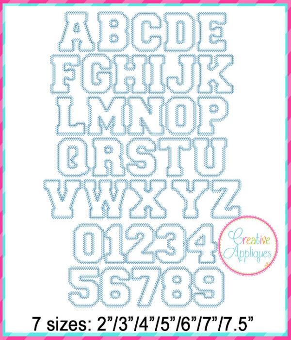 Collegiate Alphabet Applique Vintage Stitch - Image 3