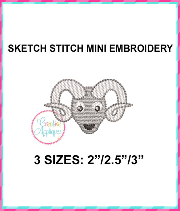 Ram Sketch Stitch Embroidery Design