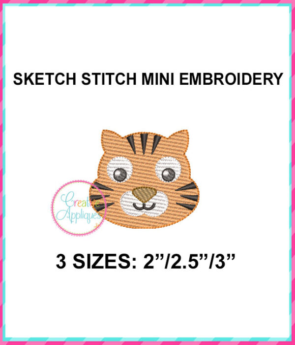 Tiger Sketch Stitch Embroidery Design