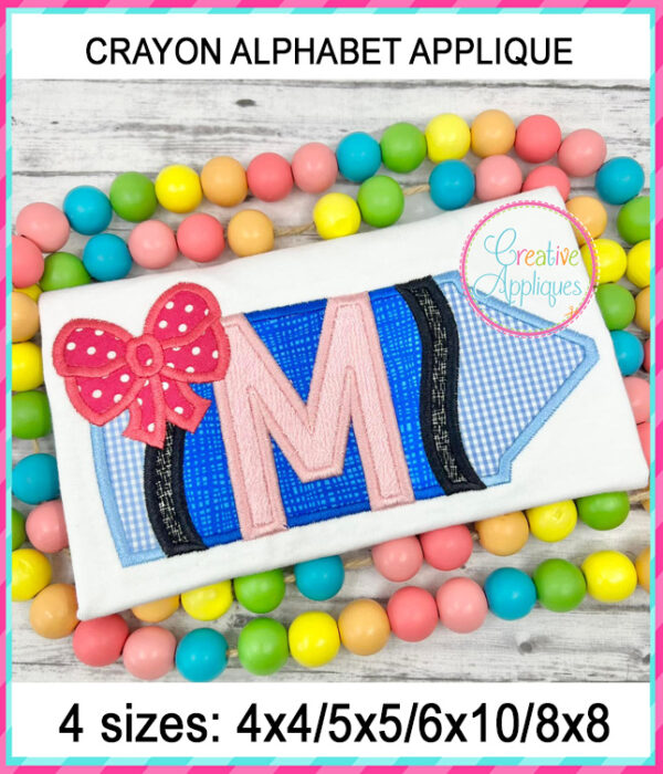 Crayon Bow Alphabet Applique - Image 2