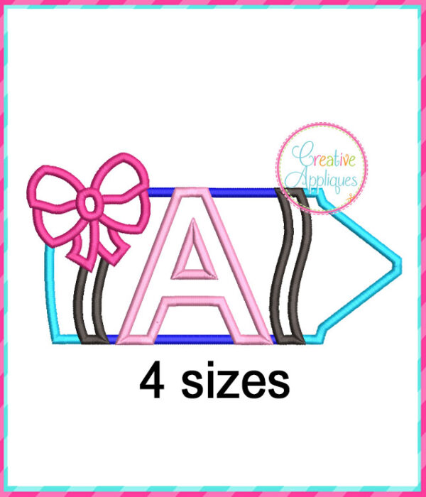 Crayon Bow Alphabet Applique - Image 3