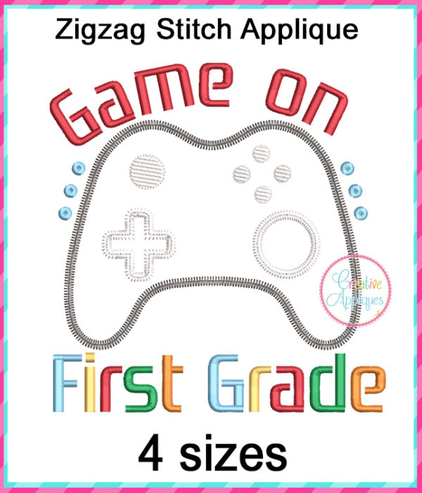 Game On First Grade Applique Design - Image 2