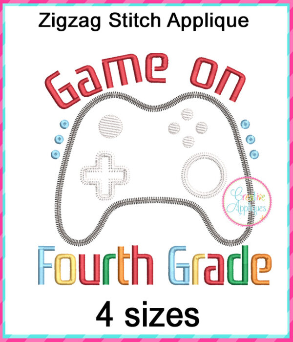 Game On Fourth Grade Applique Design - Image 2