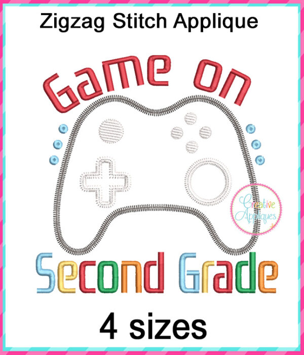 Game On Second Grade Applique Design - Image 2