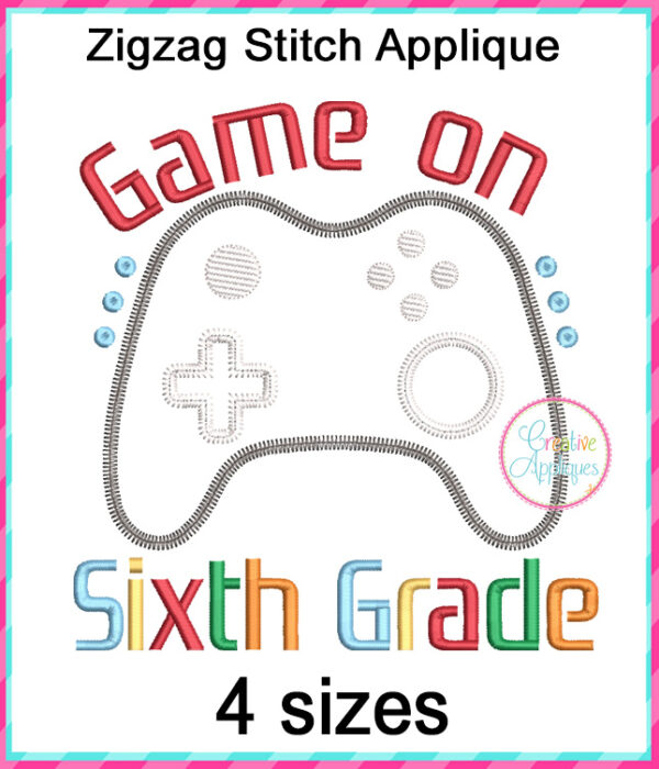 Game On Sixth Grade Applique Design - Image 2