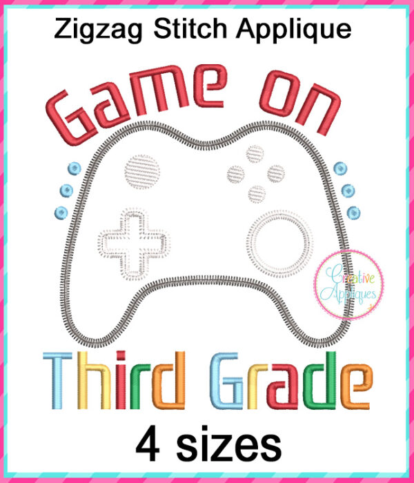 Game On Third Grade Applique Design - Image 3