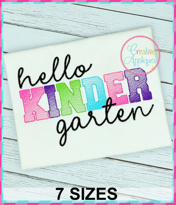 Hello Kindergarten Sketch Stitch Embroidery Design - Image 5