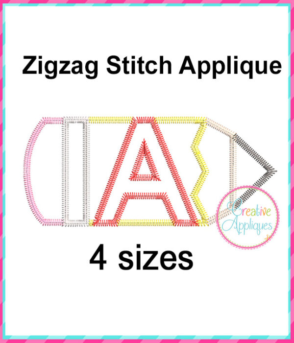 Pencil Alphabet Applique Zigzag Stitch - Image 2