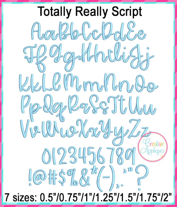 Totally Really Script Embroidery Font - Image 2