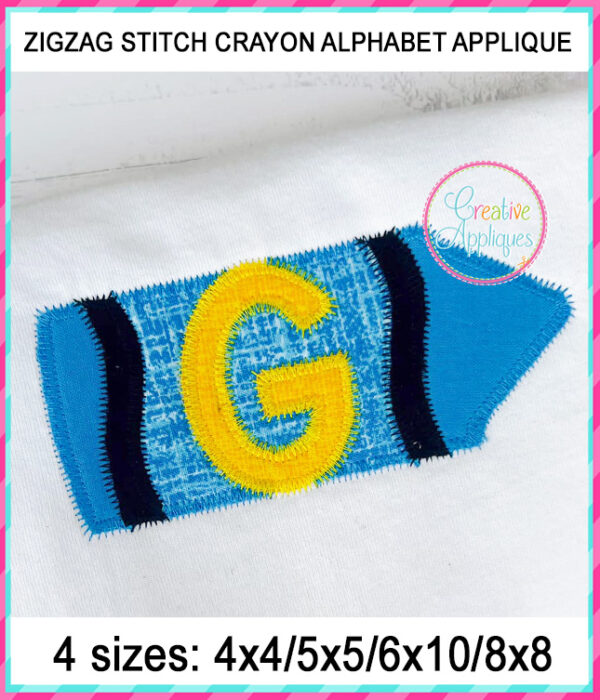 Crayon Alphabet Applique Zigzag Stitch - Image 2