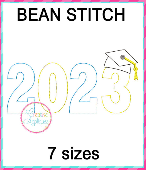 2023 Graduate Bean Stitch Applique Design - Image 2