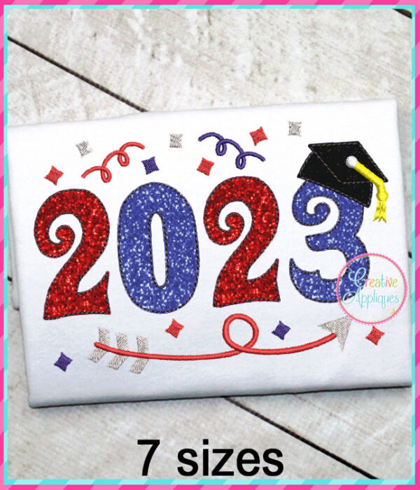 2023 Graduate Bean Stitch Arrow Applique Design - Image 3