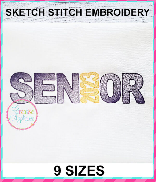 2023 Senior Sketch Stitch Embroidery Design - Image 2