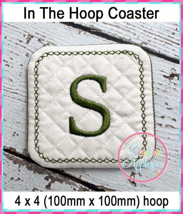 Print Alphabet Coaster In The Hoop Embroidery Design - Image 8