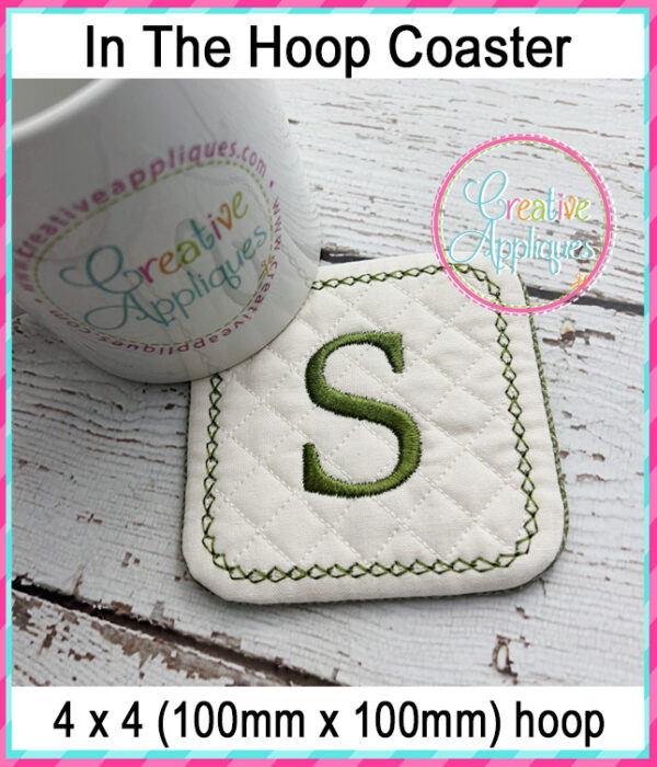 Print Alphabet Coaster In The Hoop Embroidery Design - Image 6